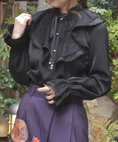 Lace Layered Ruffle Frill Blouse