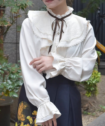 Lace Layered Ruffle Frill Blouse