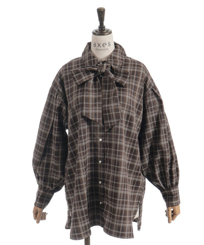 Volume Sleeve Ribbon Shirt