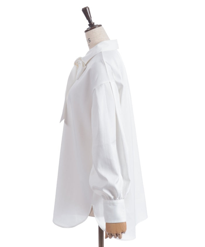 Volume Sleeve Ribbon Shirt