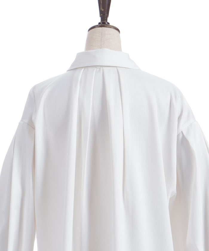 Volume Sleeve Ribbon Shirt