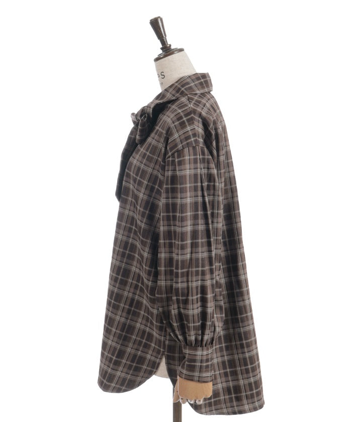 Volume Sleeve Ribbon Shirt