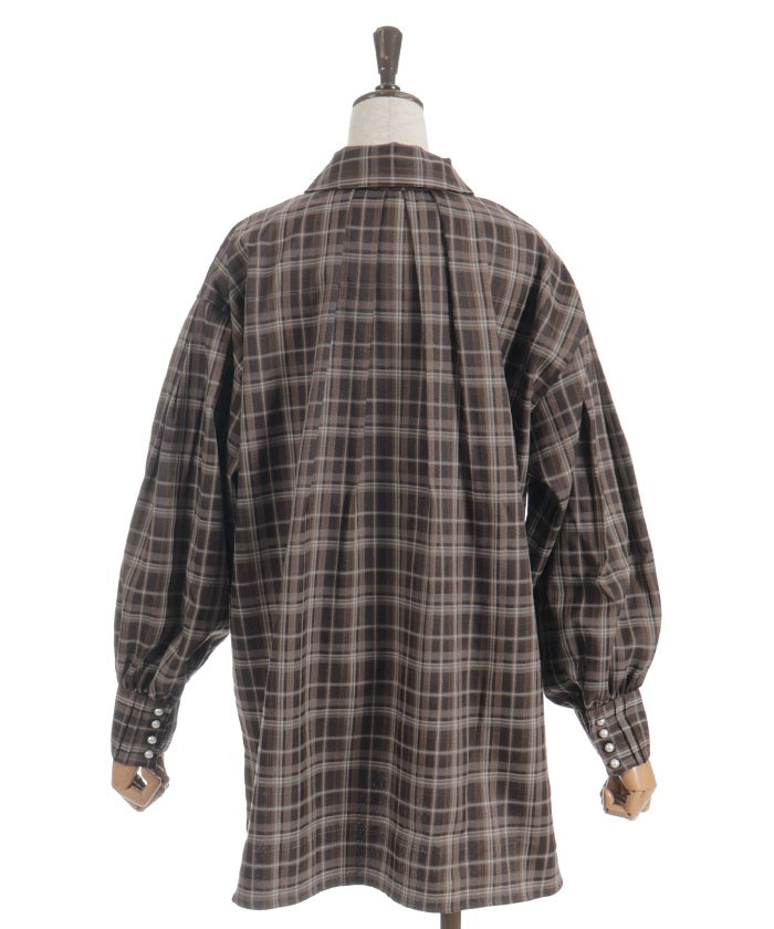 Volume Sleeve Ribbon Shirt