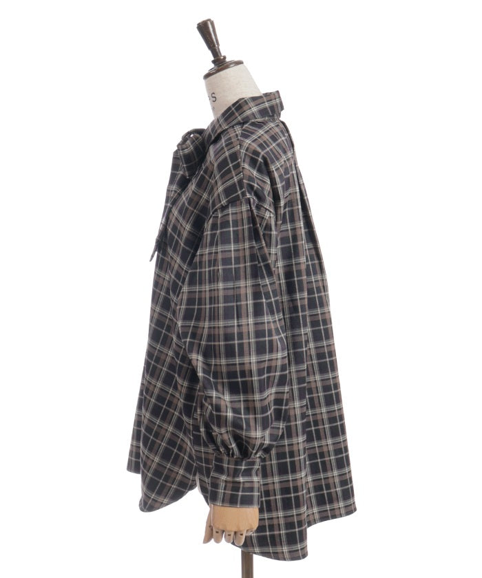 Volume Sleeve Ribbon Shirt