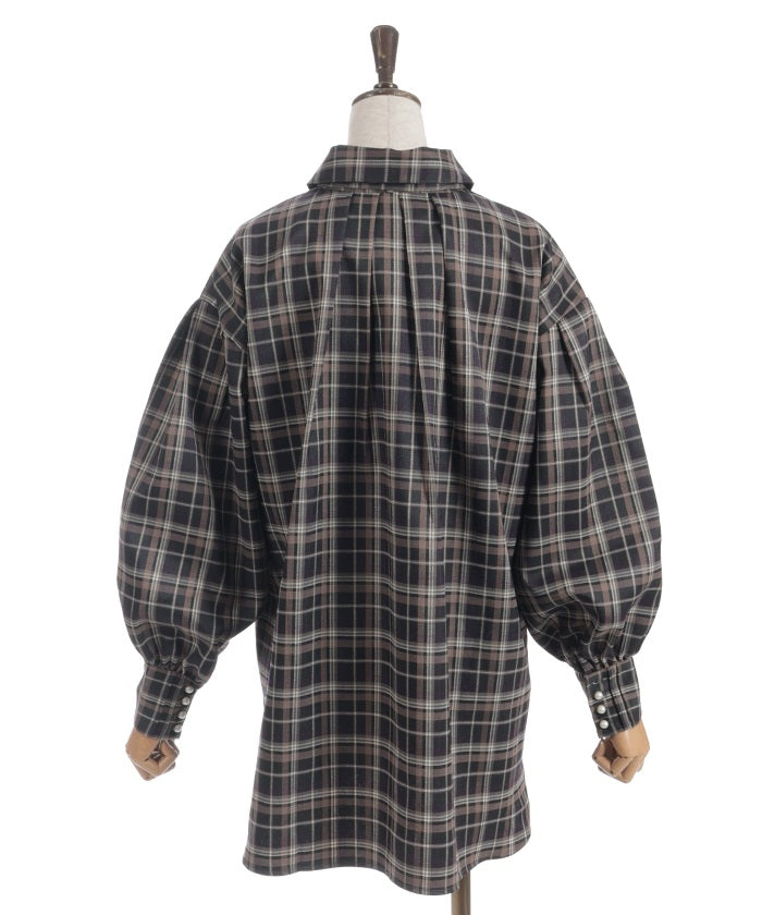 Volume Sleeve Ribbon Shirt