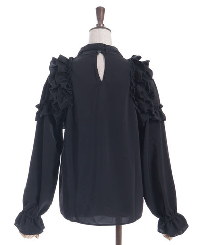 Frill Design Blouse with Ribbon