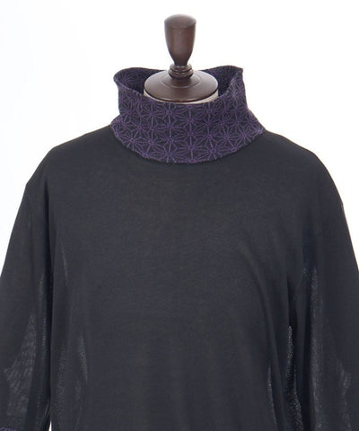 Hemp Leaf Pattern Turtleneck Knit