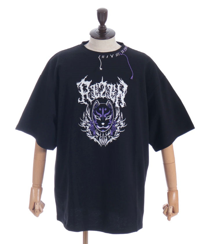 Fox Mask Logo Print Short Sleeve T-Shirt