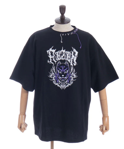 Fox Mask Logo Print Short Sleeve T-Shirt