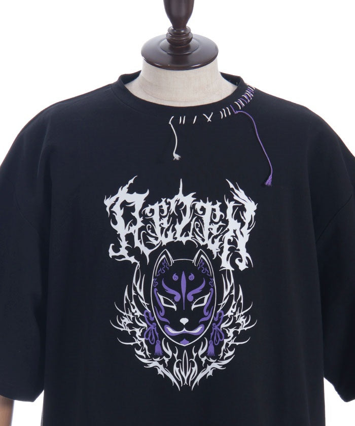 Fox Mask Logo Print Short Sleeve T-Shirt