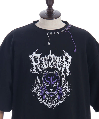 Fox Mask Logo Print Short Sleeve T-Shirt