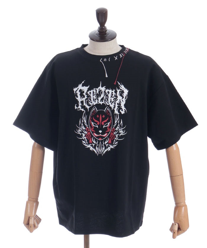 Fox Mask Logo Print Short Sleeve T-Shirt
