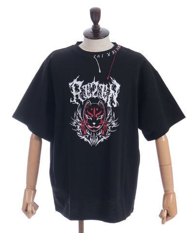 Fox Mask Logo Print Short Sleeve T-Shirt