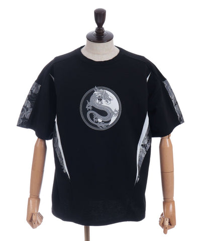 Dragon & Yin-Yang Symbol Print T-Shirt