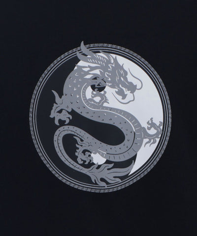 Dragon & Yin-Yang Symbol Print T-Shirt