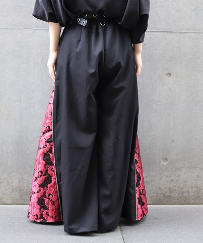 Arabesque Pattern Jacquard Zip Pants