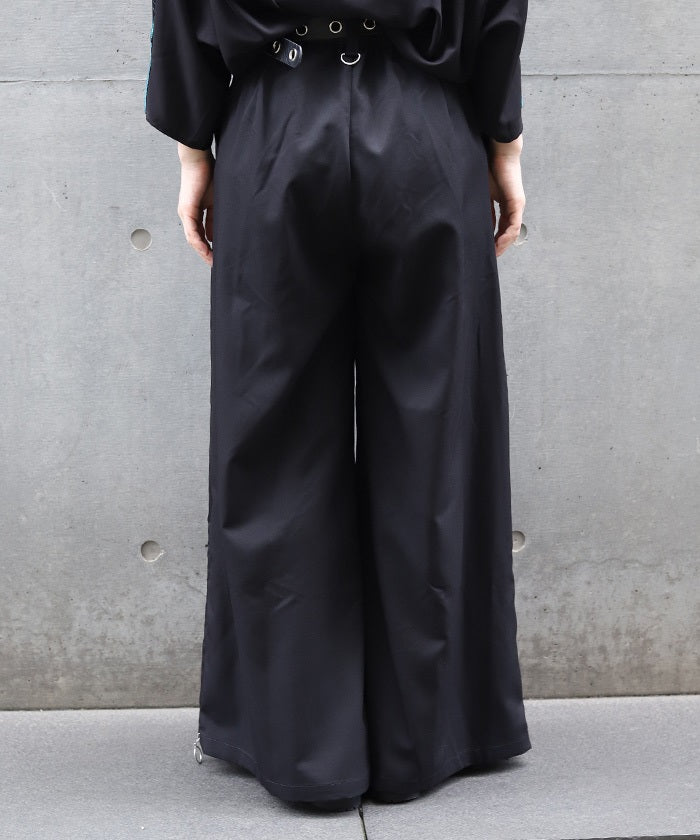 Arabesque Pattern Jacquard Zip Pants