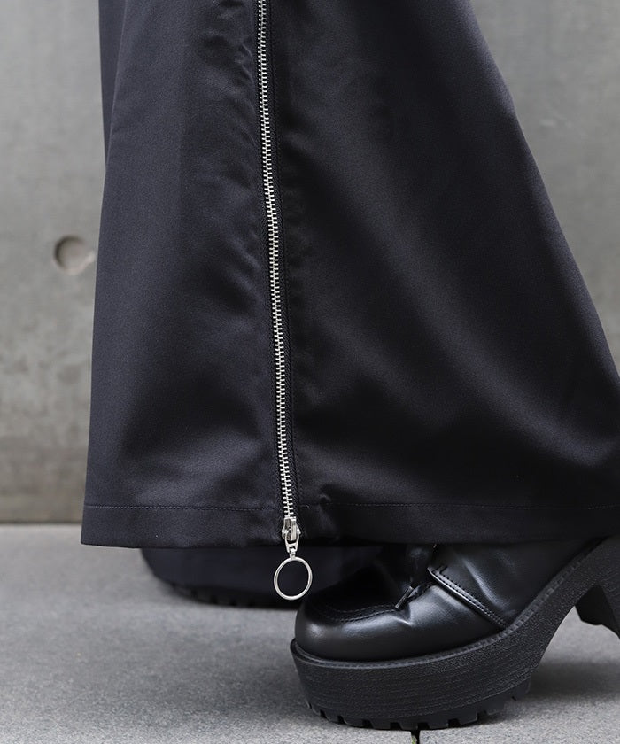 Arabesque Pattern Jacquard Zip Pants