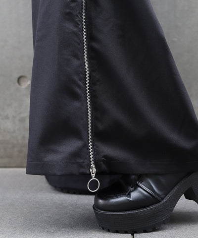 Arabesque Pattern Jacquard Zip Pants