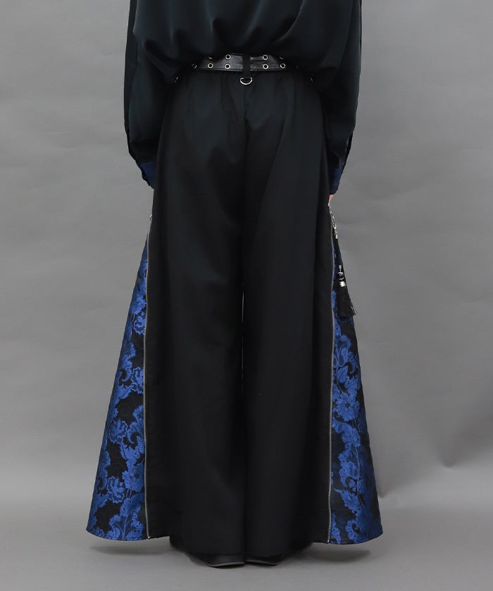 Arabesque Pattern Jacquard Zip Pants