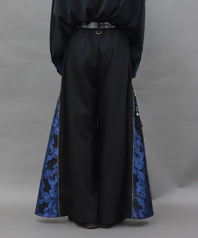 Arabesque Pattern Jacquard Zip Pants