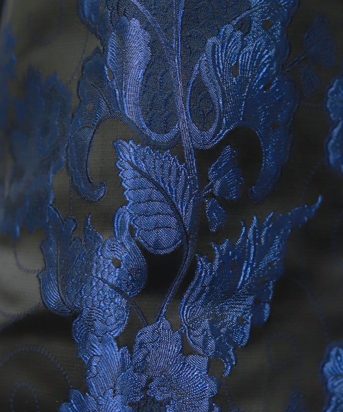 Arabesque Pattern Jacquard Zip Pants