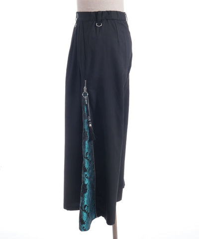 Arabesque Pattern Jacquard Zip Pants