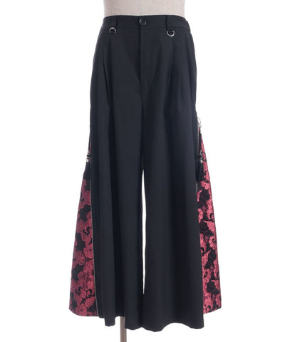 Arabesque Pattern Jacquard Zip Pants