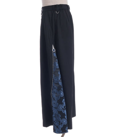 Arabesque Pattern Jacquard Zip Pants
