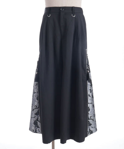 Arabesque Pattern Jacquard Zip Pants