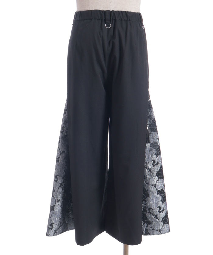 Arabesque Pattern Jacquard Zip Pants