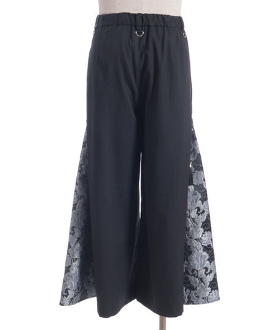 Arabesque Pattern Jacquard Zip Pants