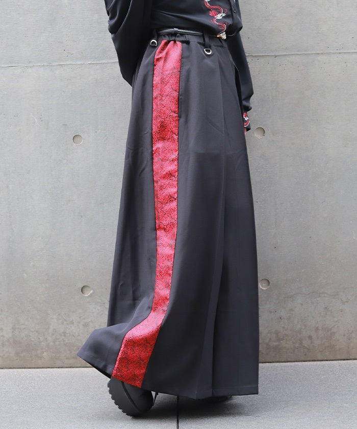 Jacquard Panel Hakama Pants