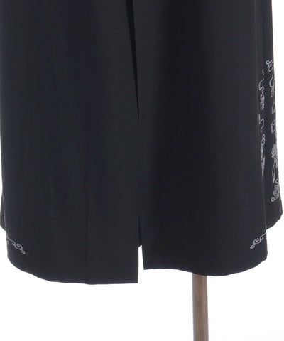 Lotus Embroidery Pleated Hakama Pants