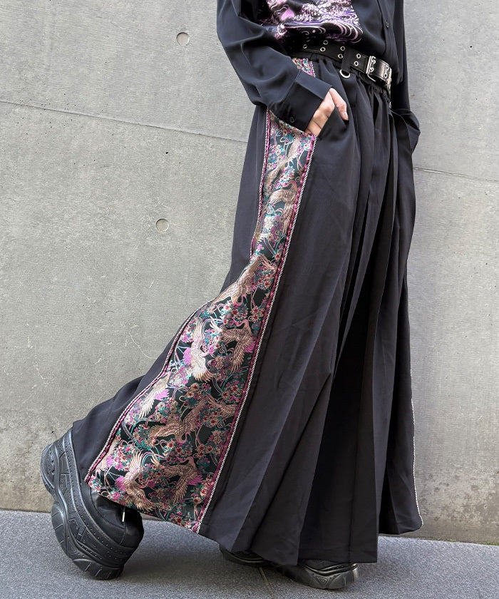 Crane & Moon Pleated Hakama Pants – axes femme from JAPAN