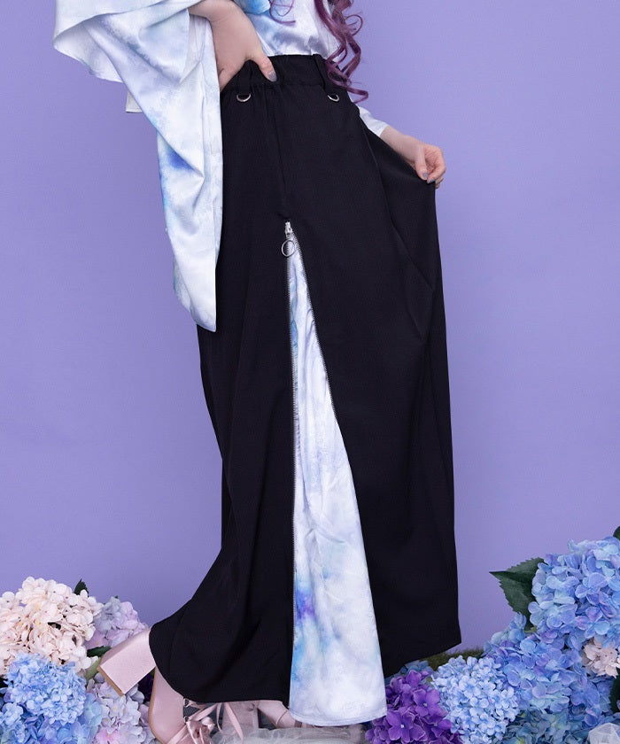 Hydrangea & Butterfly Jacquard Hakama Pants – axes femme from JAPAN