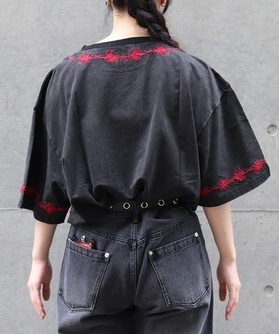 Higanbana Embroidery Short Sleeve T-Shirt