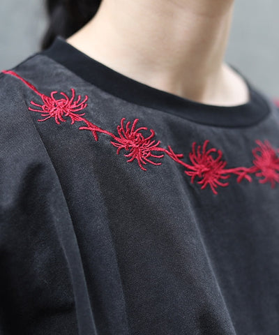 Higanbana Embroidery Short Sleeve T-Shirt