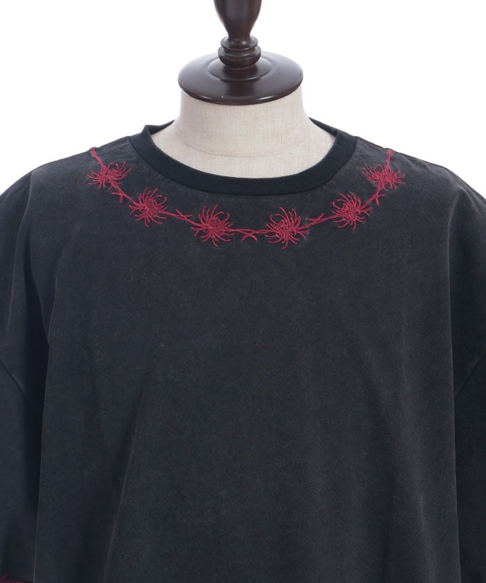 Higanbana Embroidery Short Sleeve T-Shirt