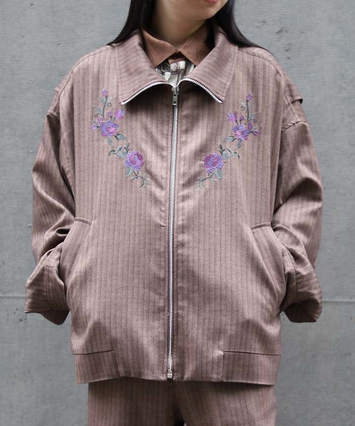 Rose Embroidery Blouson