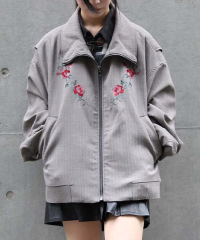 Rose Embroidery Blouson