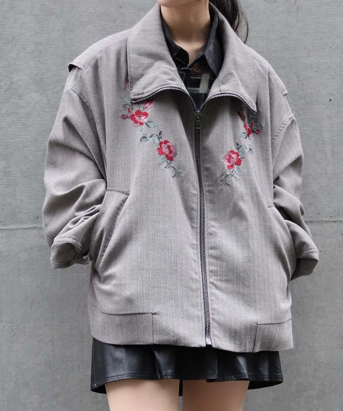 Rose Embroidery Blouson