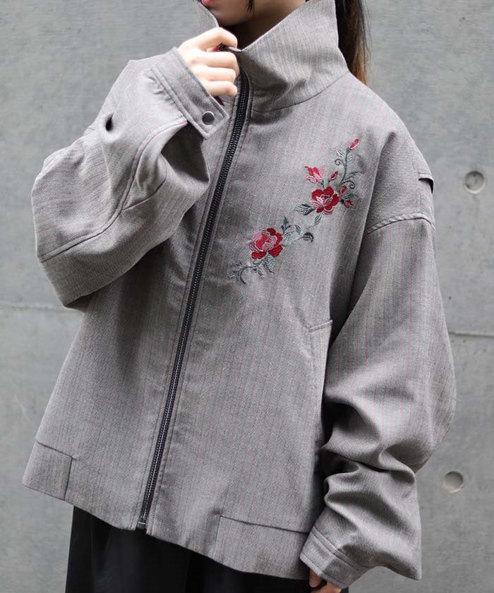 Rose Embroidery Blouson