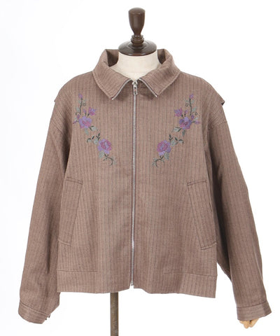 Rose Embroidery Blouson