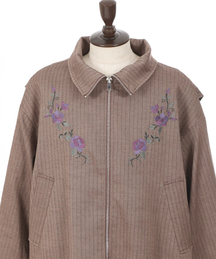 Rose Embroidery Blouson