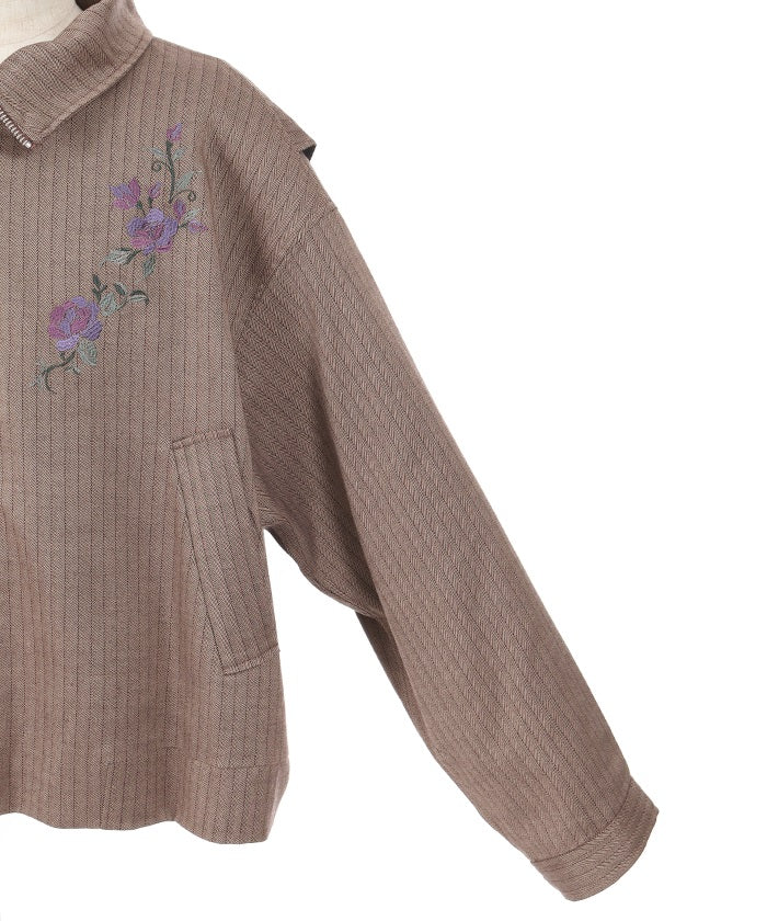 Rose Embroidery Blouson