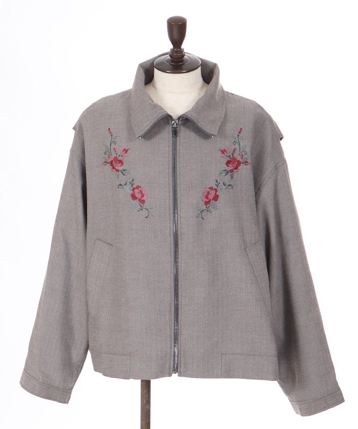 Rose Embroidery Blouson