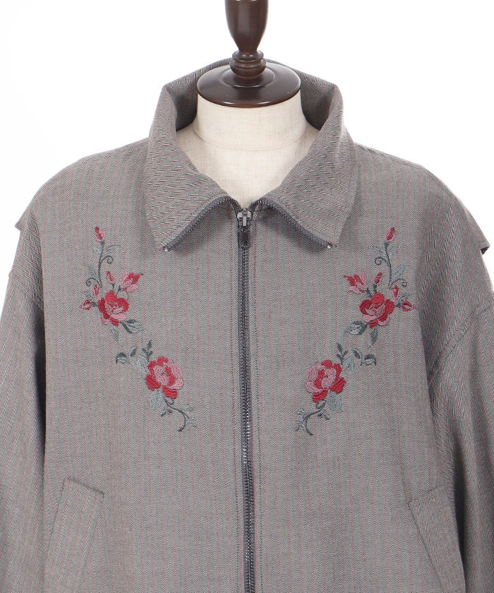 Rose Embroidery Blouson