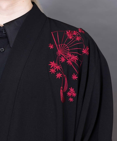 Autumn Leaves & Folding Fan Cape Haori