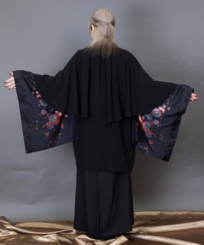 Autumn Leaves & Folding Fan Cape Haori